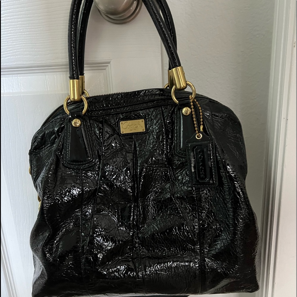 Coach handbag-black patent leather